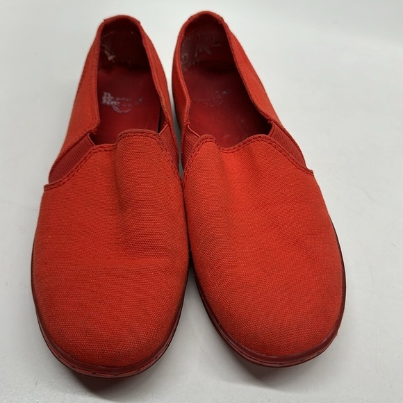 Dr Martens Finchley Slip On Sneakers Canvas Shoes Docs Shoe Red Women's Size 8 - Picture 2 of 11